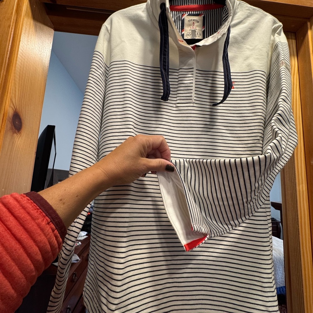 Joules Navy and White Striped Garment